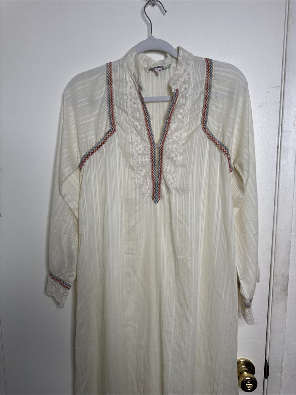 Vintage 70s By Saramae Lingerie Boho Nightgown Dress S Whimsy Hippie Read